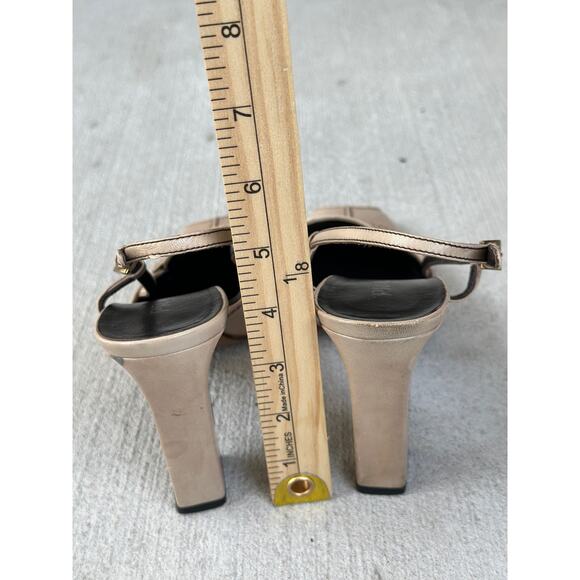 Vintage Prada Women’s EU37 US7 Calzature Donna Raso Tan Leather Slingback Pumps - Picture 6 of 8